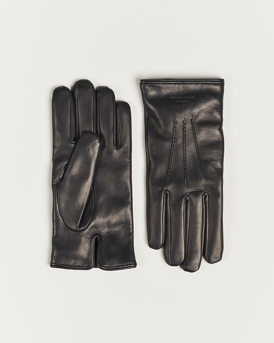 Heren | Giorgio Armani Lamb Leather Gloves Black | Giorgio Armani | Lamb Leather Gloves Black
