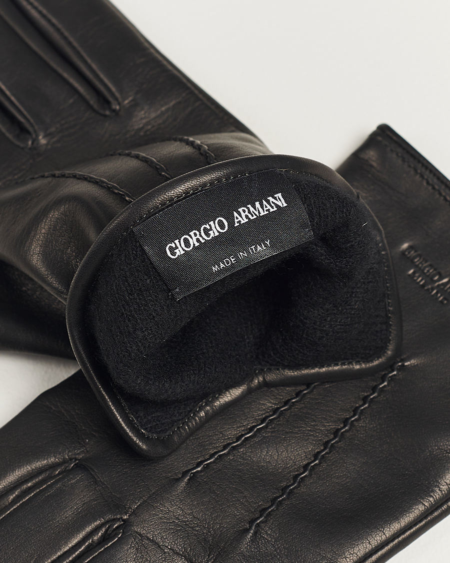 Heren |  | Giorgio Armani | Lamb Leather Gloves Black