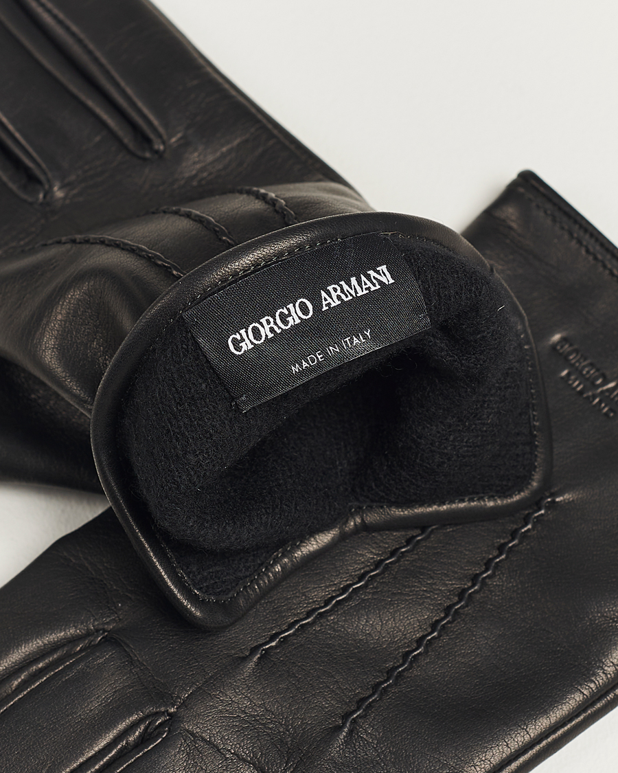 Heren | Giorgio Armani Lamb Leather Gloves Black | Giorgio Armani | Lamb Leather Gloves Black