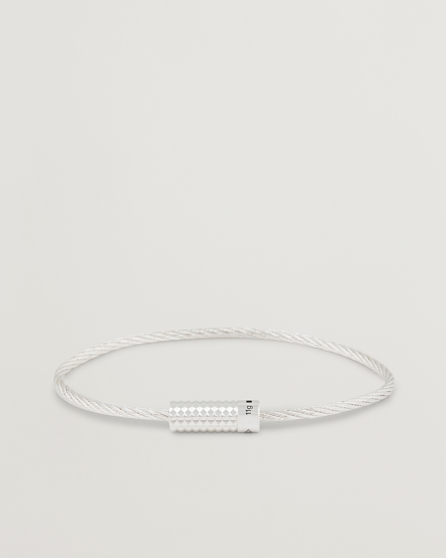 Heren | LE GRAMME Pyramid Guilloche Cable Bracelet Sterling Silver 9g | LE GRAMME | Pyramid Guilloche Cable Bracelet Sterling Silver 9g
