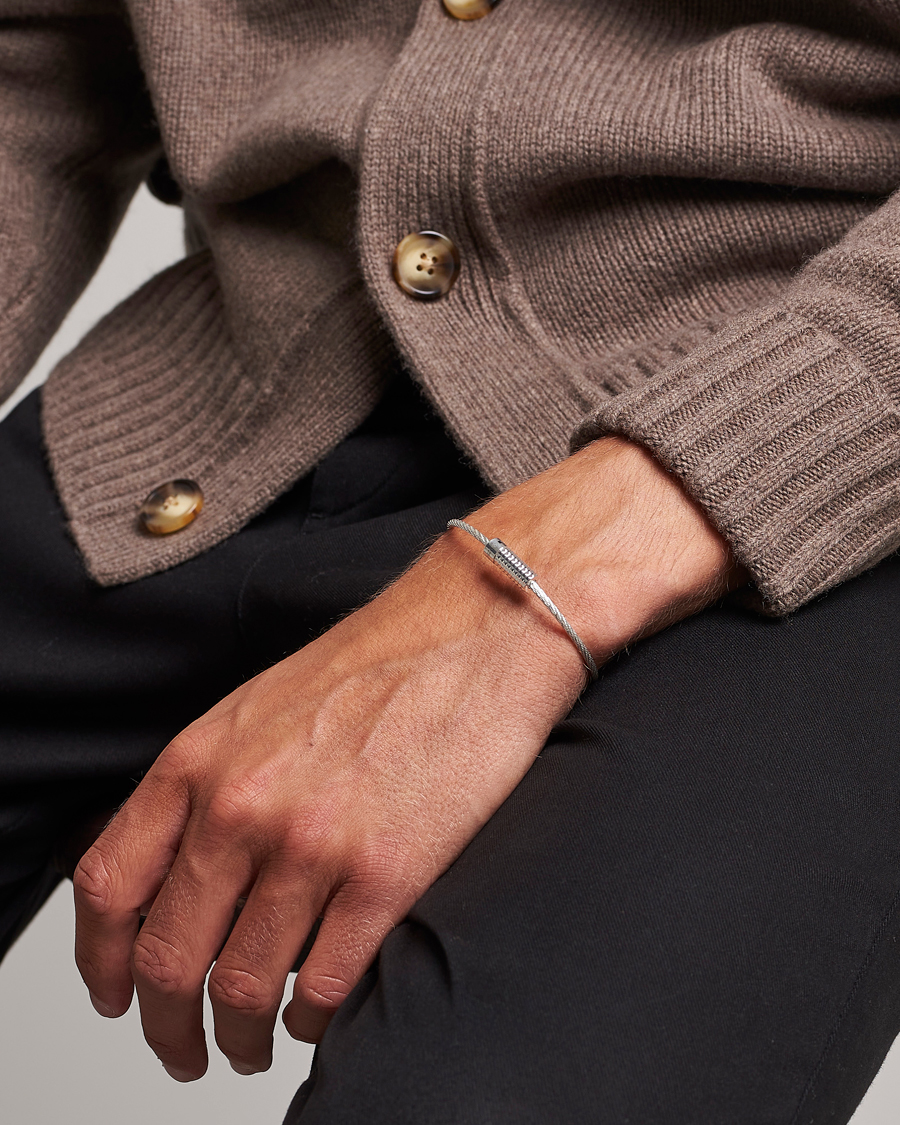 Heren | LE GRAMME Pyramid Guilloche Cable Bracelet Sterling Silver 9g | LE GRAMME | Pyramid Guilloche Cable Bracelet Sterling Silver 9g