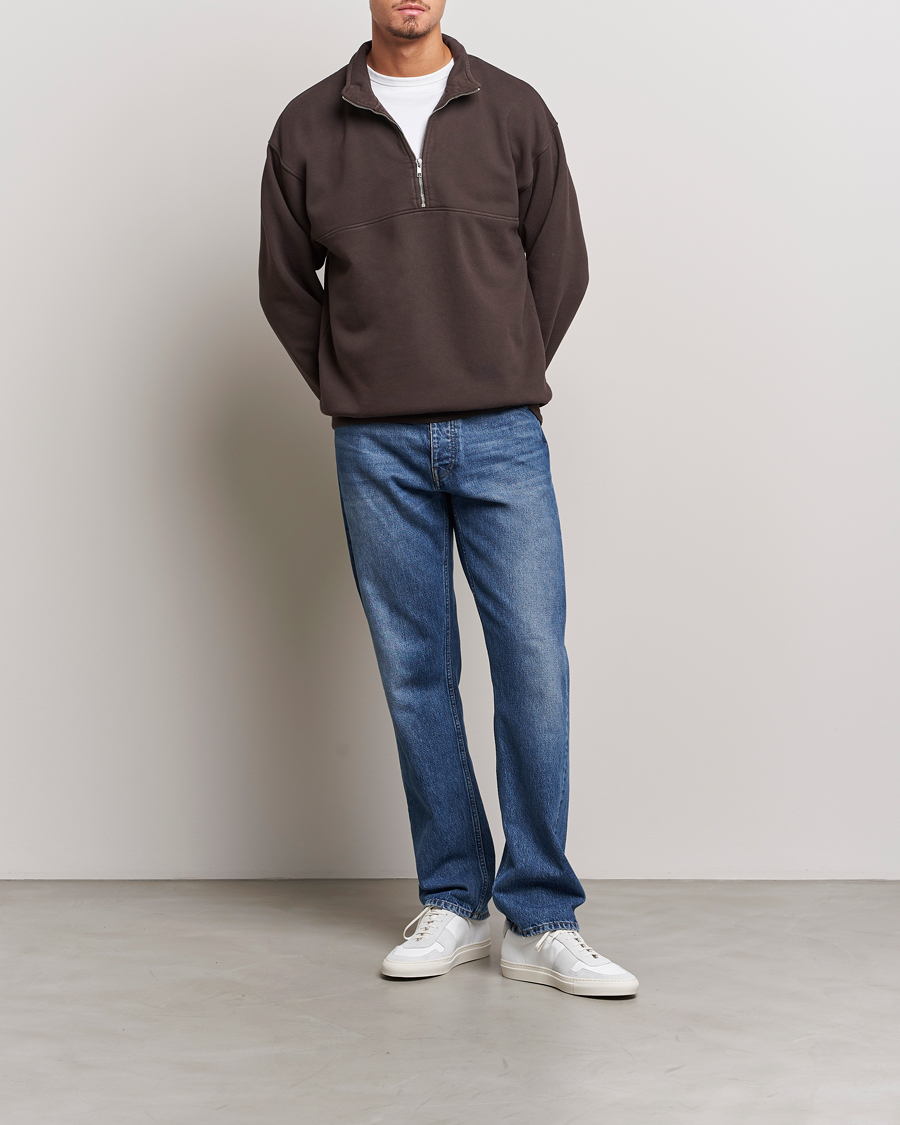 Heren | Truien | Colorful Standard | Classic Organic Half-Zip Coffee Brown