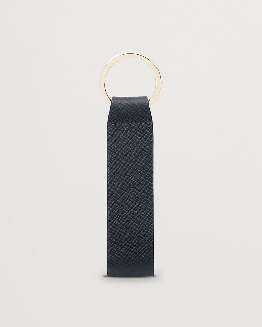 Heren | Sleutelhangers | Smythson | Panama Leather Keyring Navy