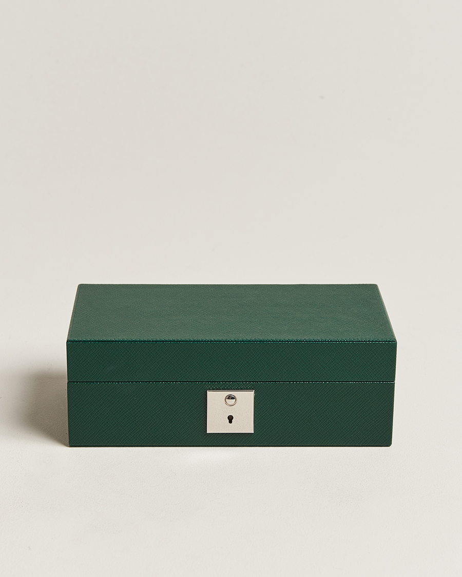 Heren | Smythson Panama Lockable Watch And Cufflink Box Forest Green | Smythson | Panama Lockable Watch And Cufflink Box Forest Green