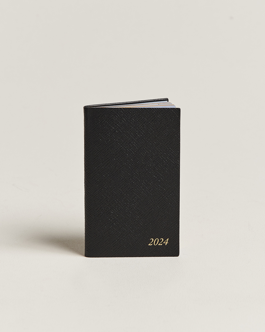 Heren | Smythson Panama Crossgrain Diary 2024 Black | Smythson | Panama Crossgrain Diary 2024 Black