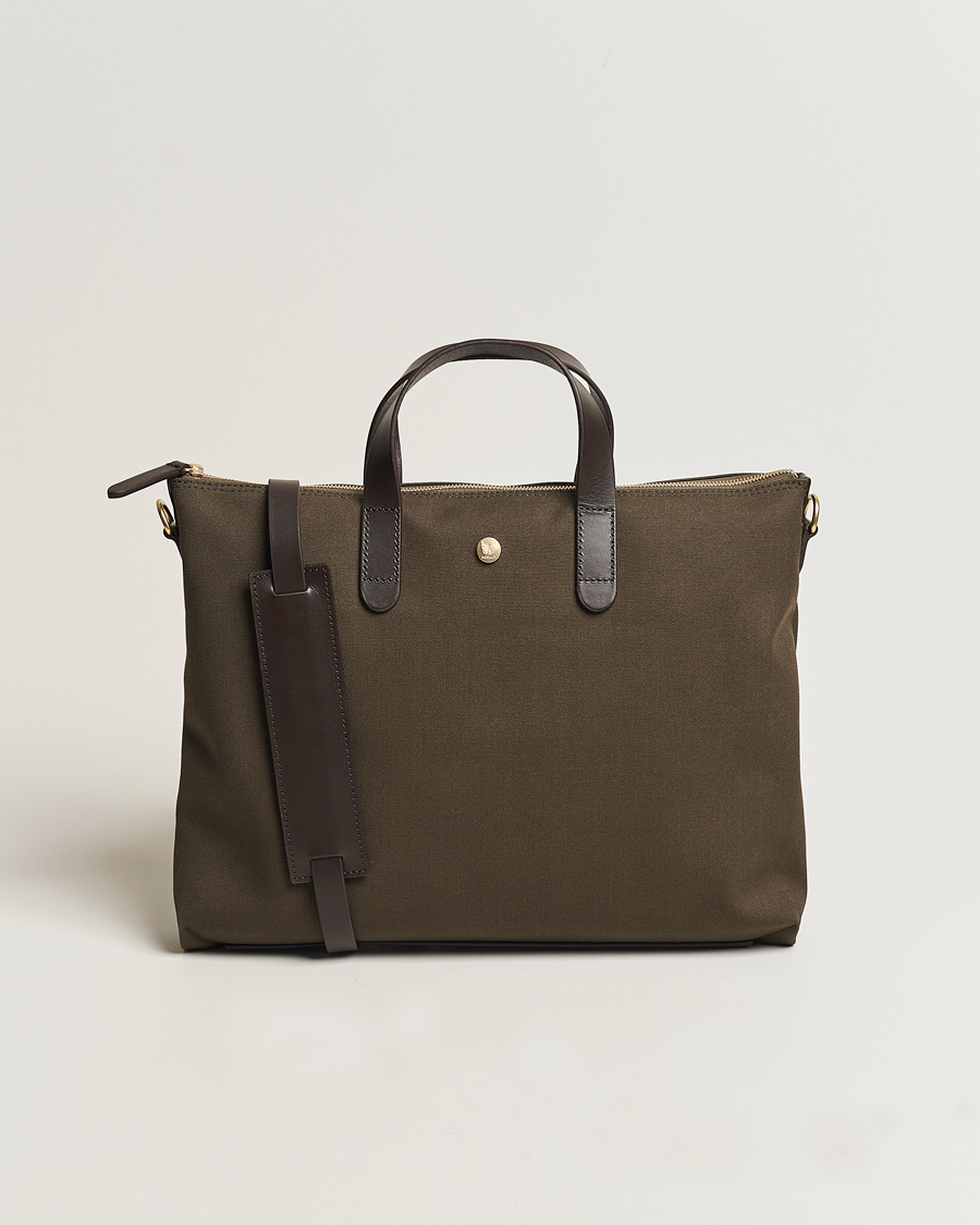 Heren | Tassen | Mismo | MismoM/S Canvas Slim BriefArmy/Dark Brown