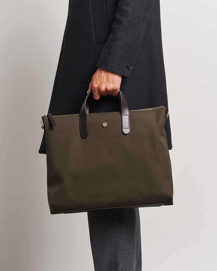 Heren | Tassen | Mismo | MismoM/S Canvas Slim BriefArmy/Dark Brown