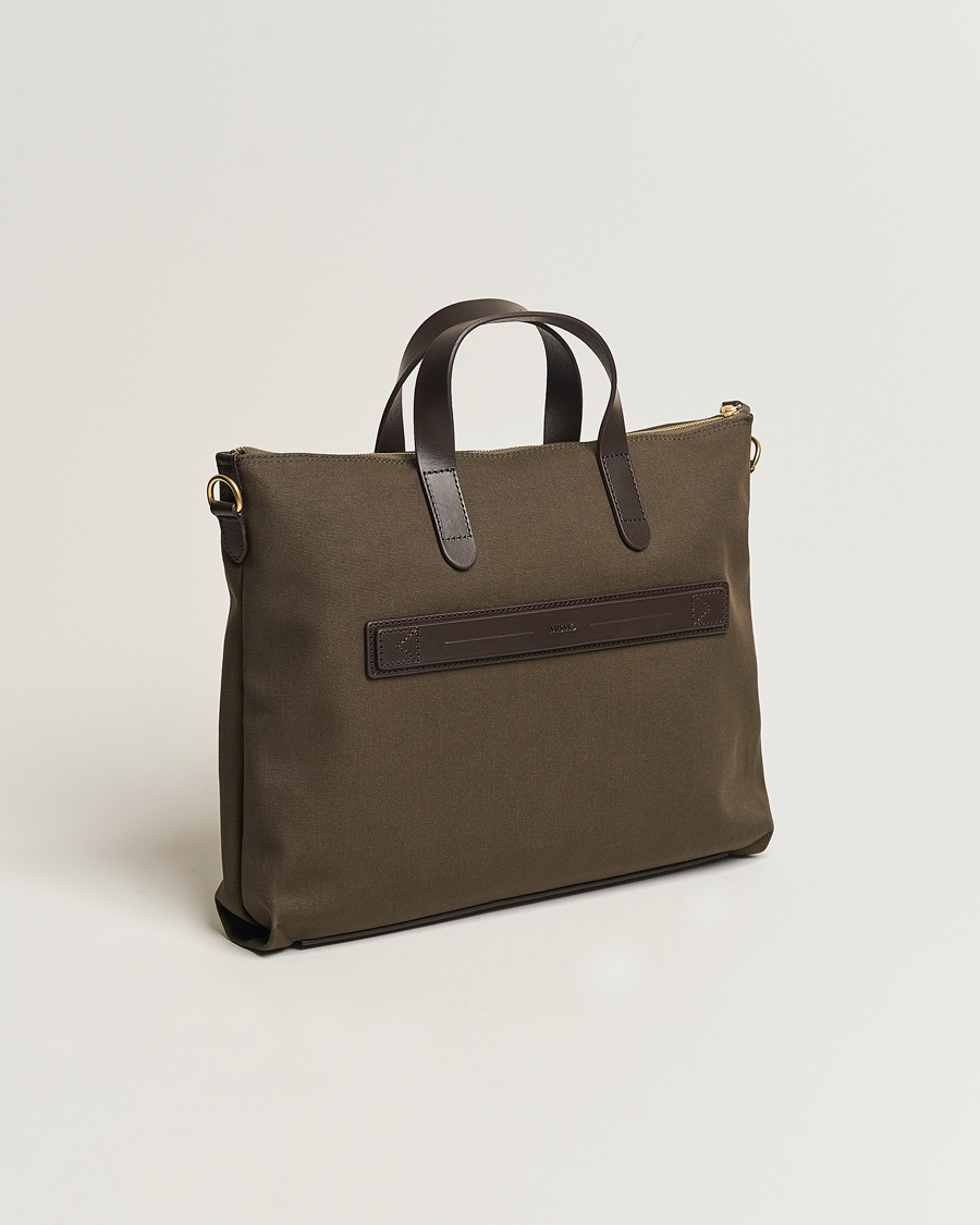Heren | Tassen | Mismo | MismoM/S Canvas Slim BriefArmy/Dark Brown
