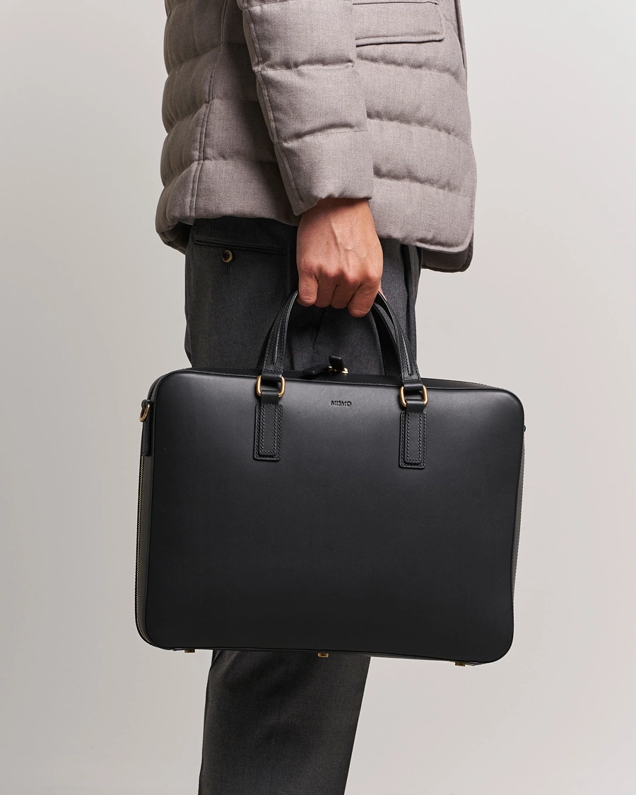 Heren | Business & Beyond | Mismo | Morris Full Grain Leather Briefcase Black