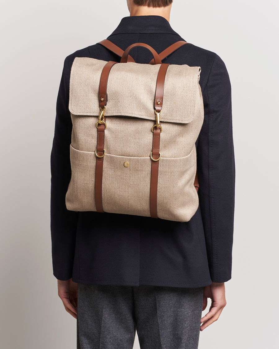 Heren |  | Mismo | M/S Backpack  Grand Herringbone/Cuoio