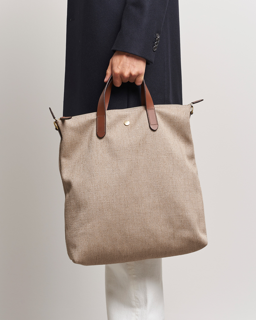 Heren |  | Mismo | M/S Shopper Grand Herringbone/Cuoio