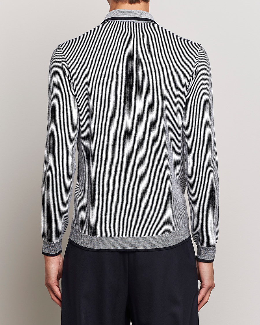 Heren | Truien | Giorgio Armani | English Rib Knitted Polo Shirt Navy/White