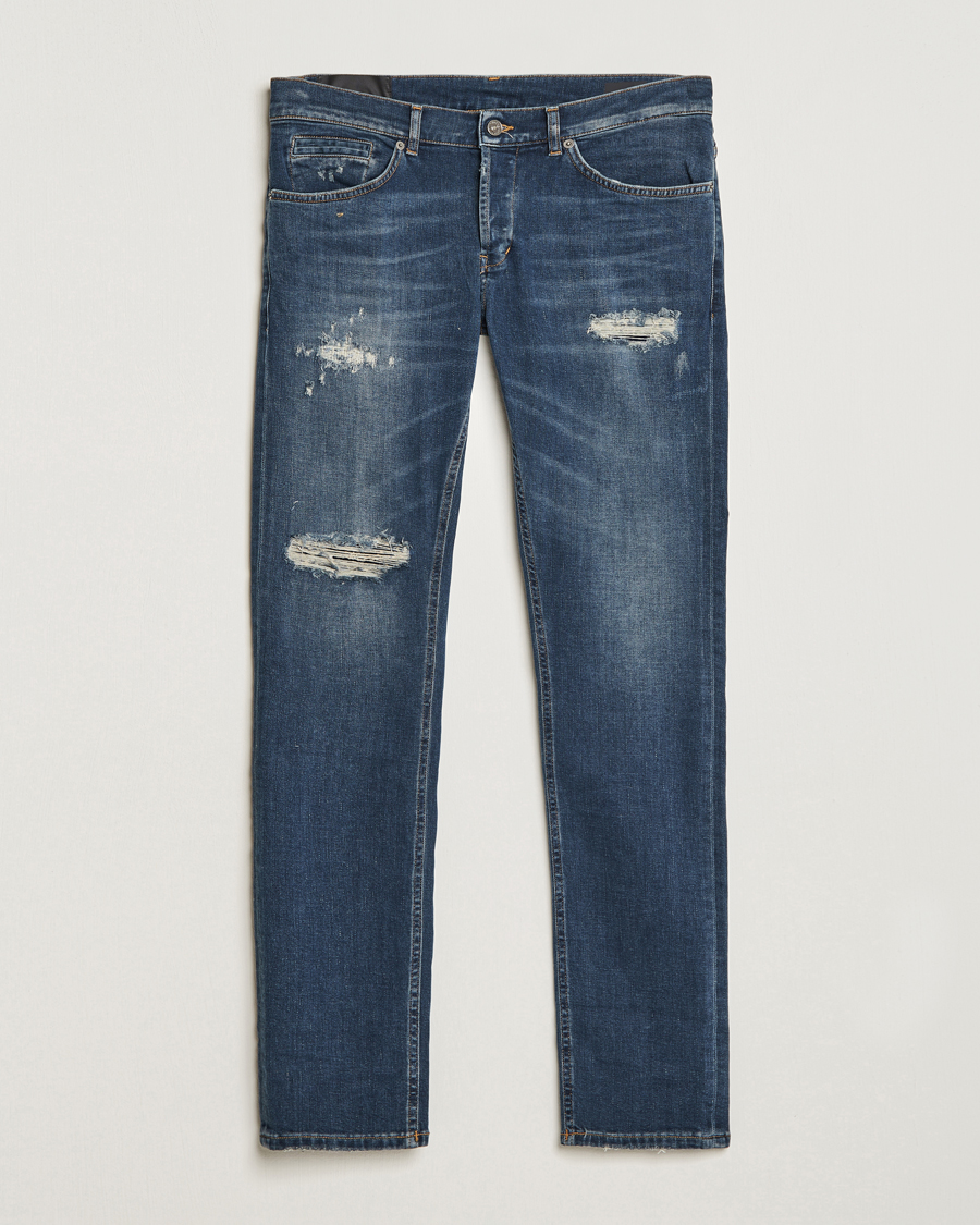 Heren | Jeans | Dondup | George Destroyed Jeans Dark Blue