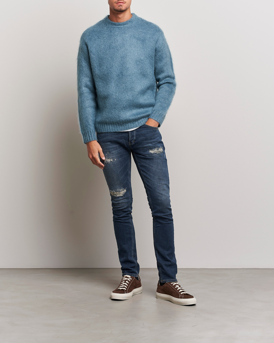 Heren | Jeans | Dondup | George Destroyed Jeans Dark Blue