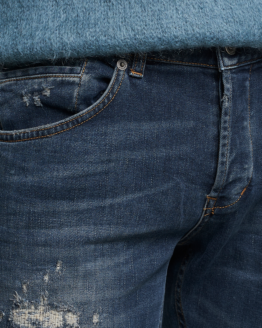 Heren | Jeans | Dondup | George Destroyed Jeans Dark Blue