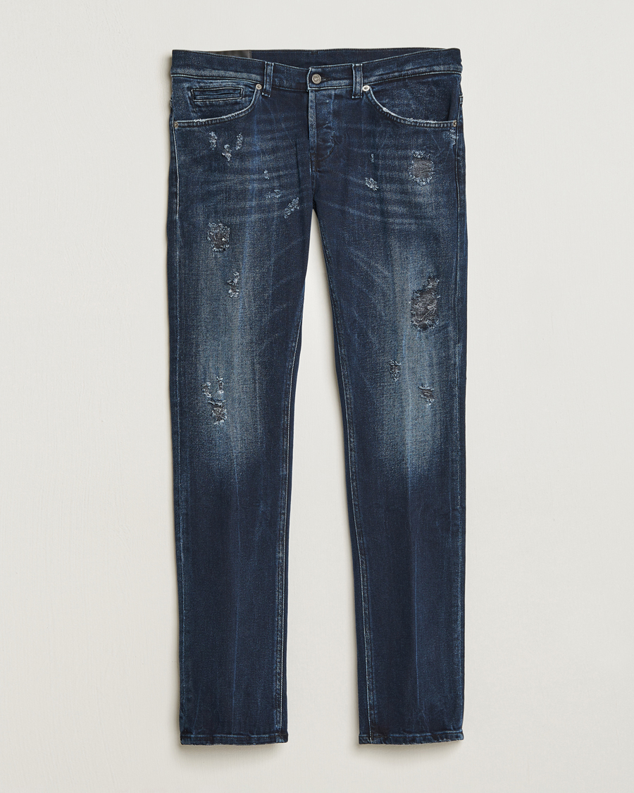 Heren | Jeans | Dondup | George Destroyed Jeans Blue Black