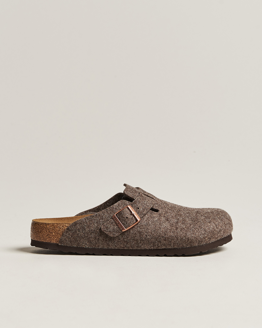 Heren | Sandalen slides | BIRKENSTOCK | Boston Classic Footbed Wool Felt Cacao