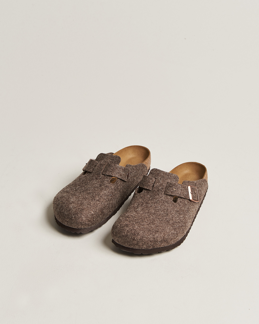 Heren | Sandalen slides | BIRKENSTOCK | Boston Classic Footbed Wool Felt Cacao