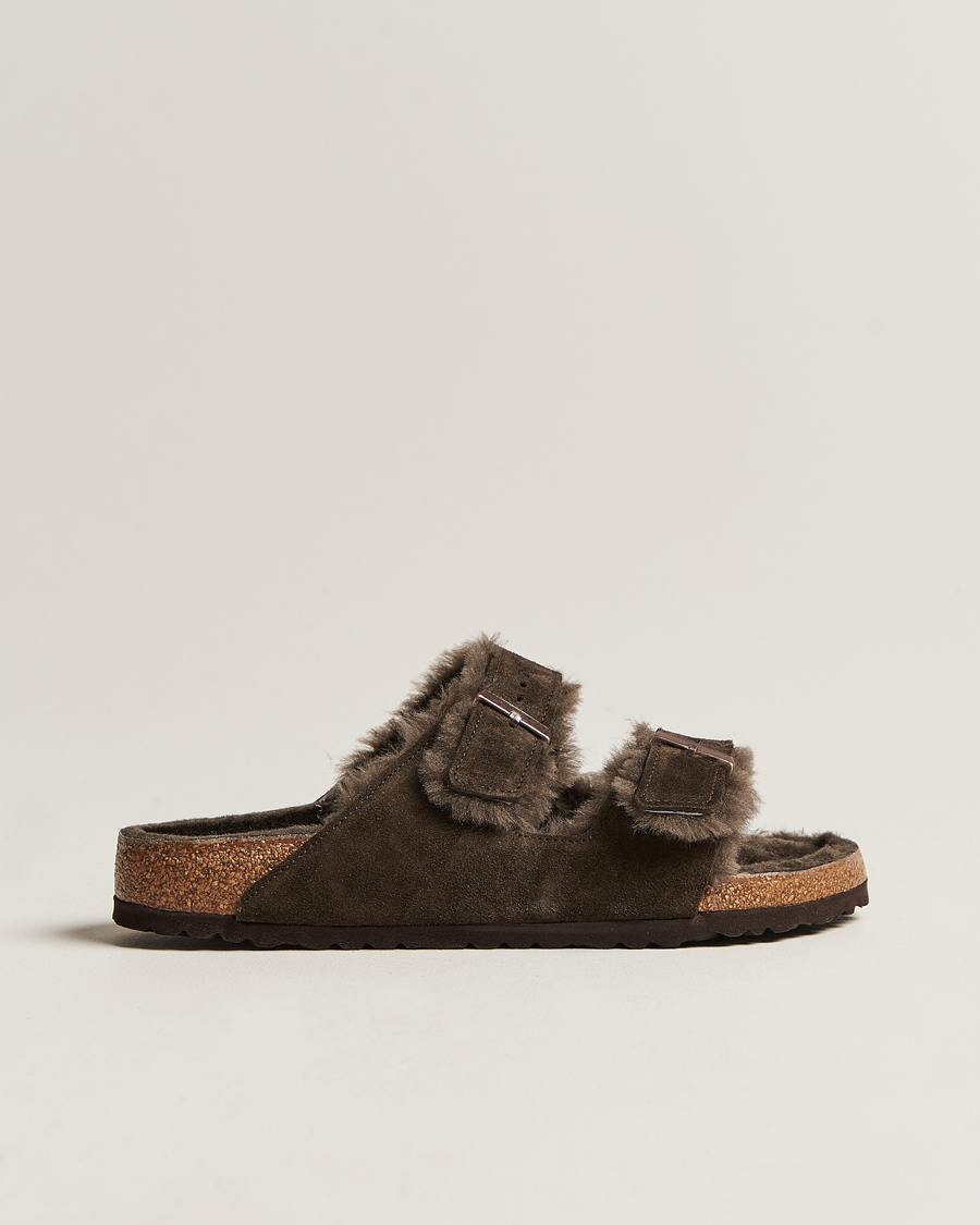 Heren | Sandalen slides | BIRKENSTOCK | Arizona Classic Footbed Shearling Mocha Suede