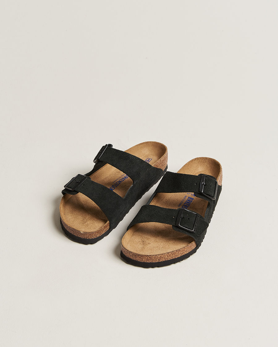 Heren | BIRKENSTOCK | BIRKENSTOCK | Arizona Soft Footbed Black Suede