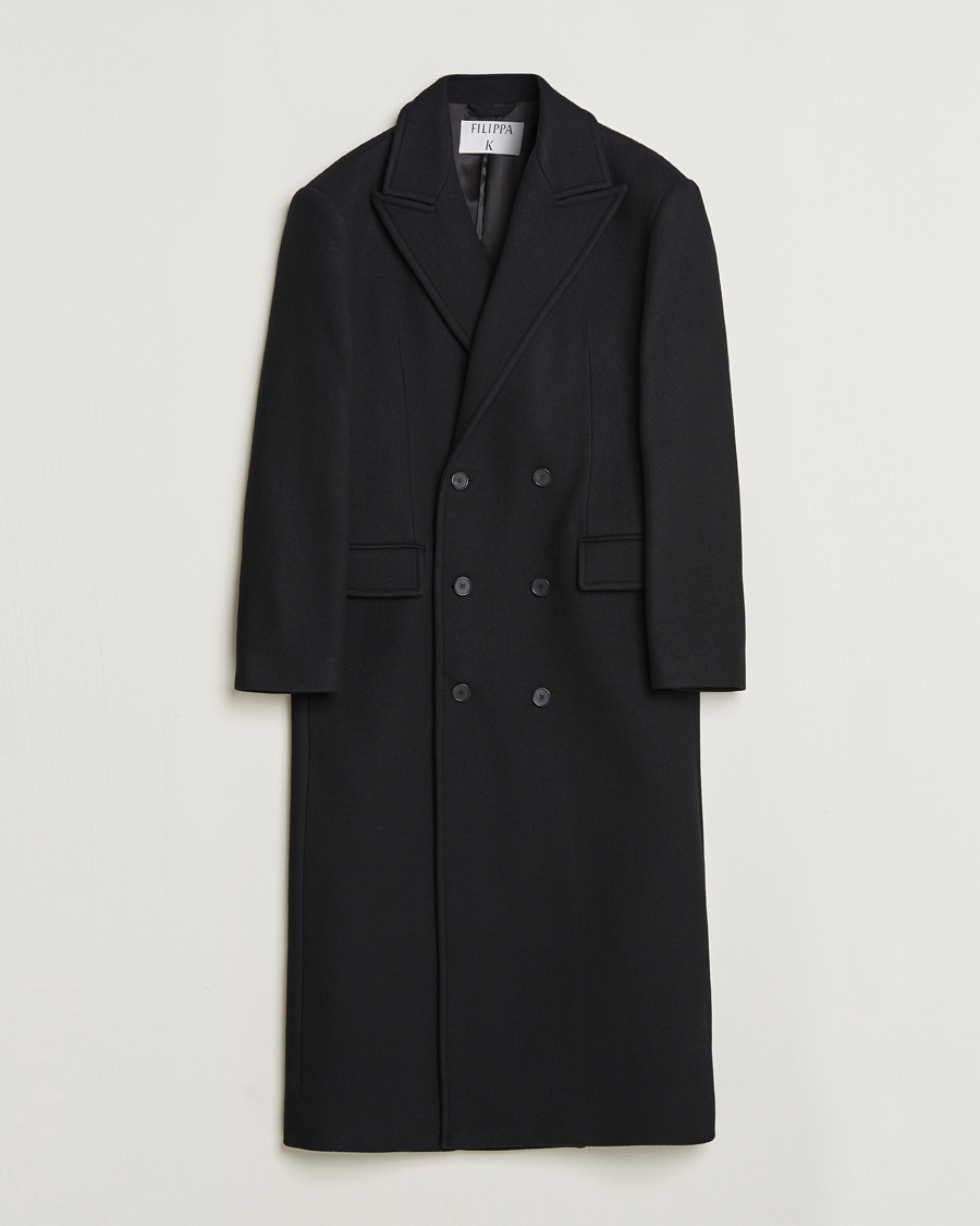 Heren | Jassen | Filippa K | Damian Double Breasted Wool Coat Black