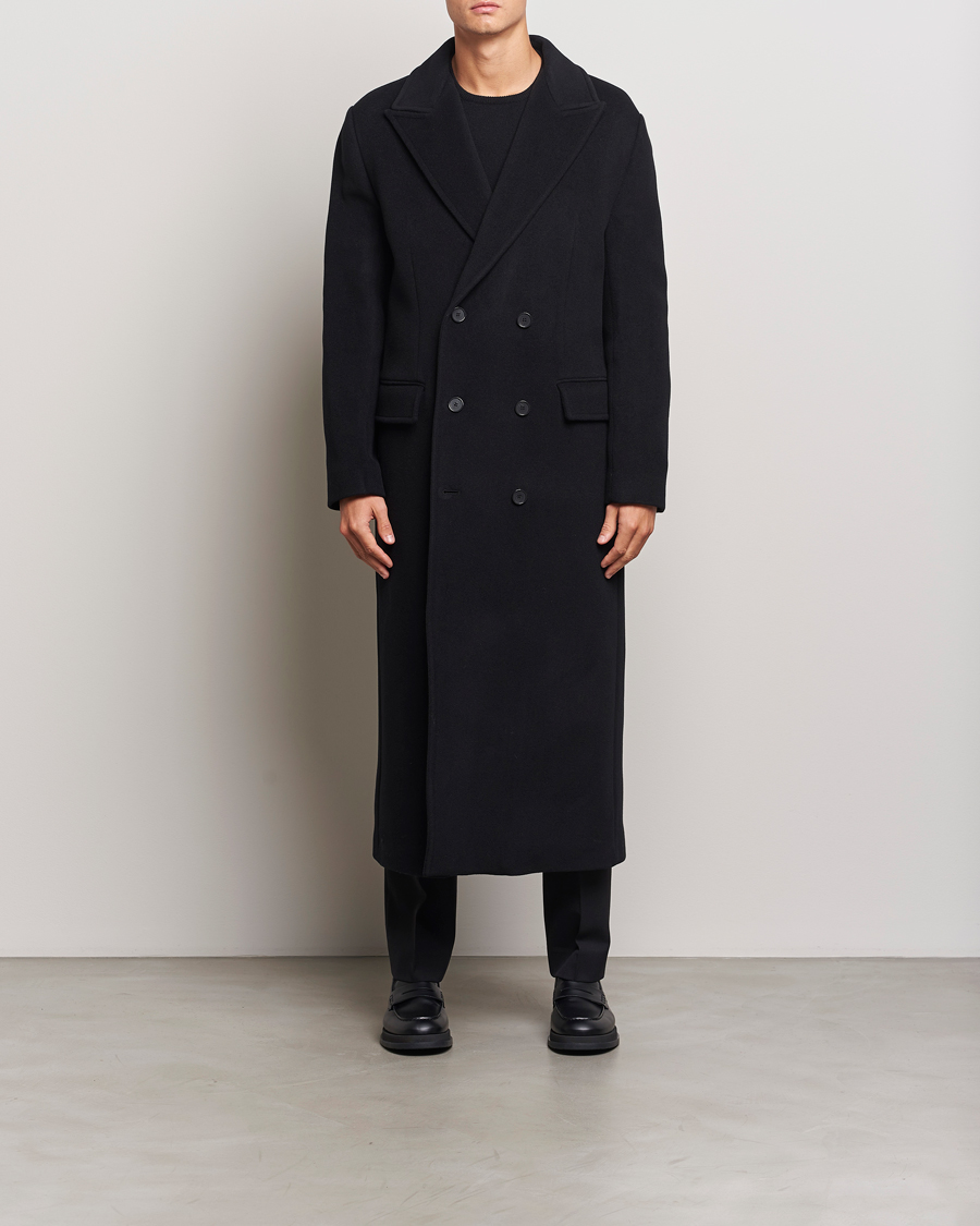 Heren | Jassen | Filippa K | Damian Double Breasted Wool Coat Black