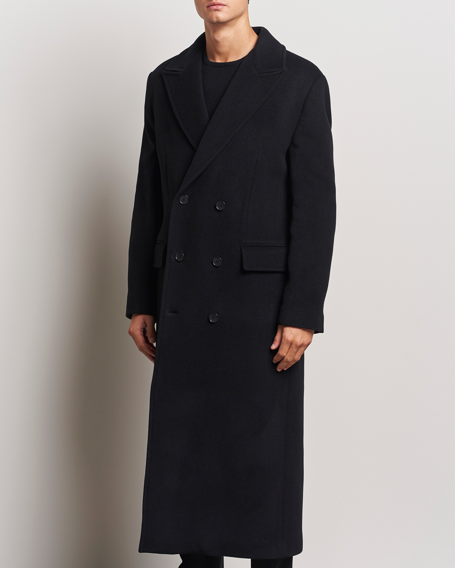 Heren | Jassen | Filippa K | Damian Double Breasted Wool Coat Black