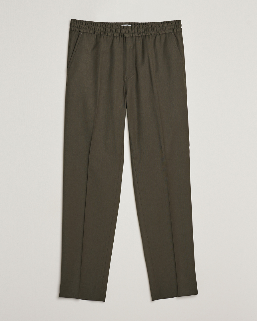 Heren | Broeken | Filippa K | Relaxed Terry Wool Trousers Dark Forest Green