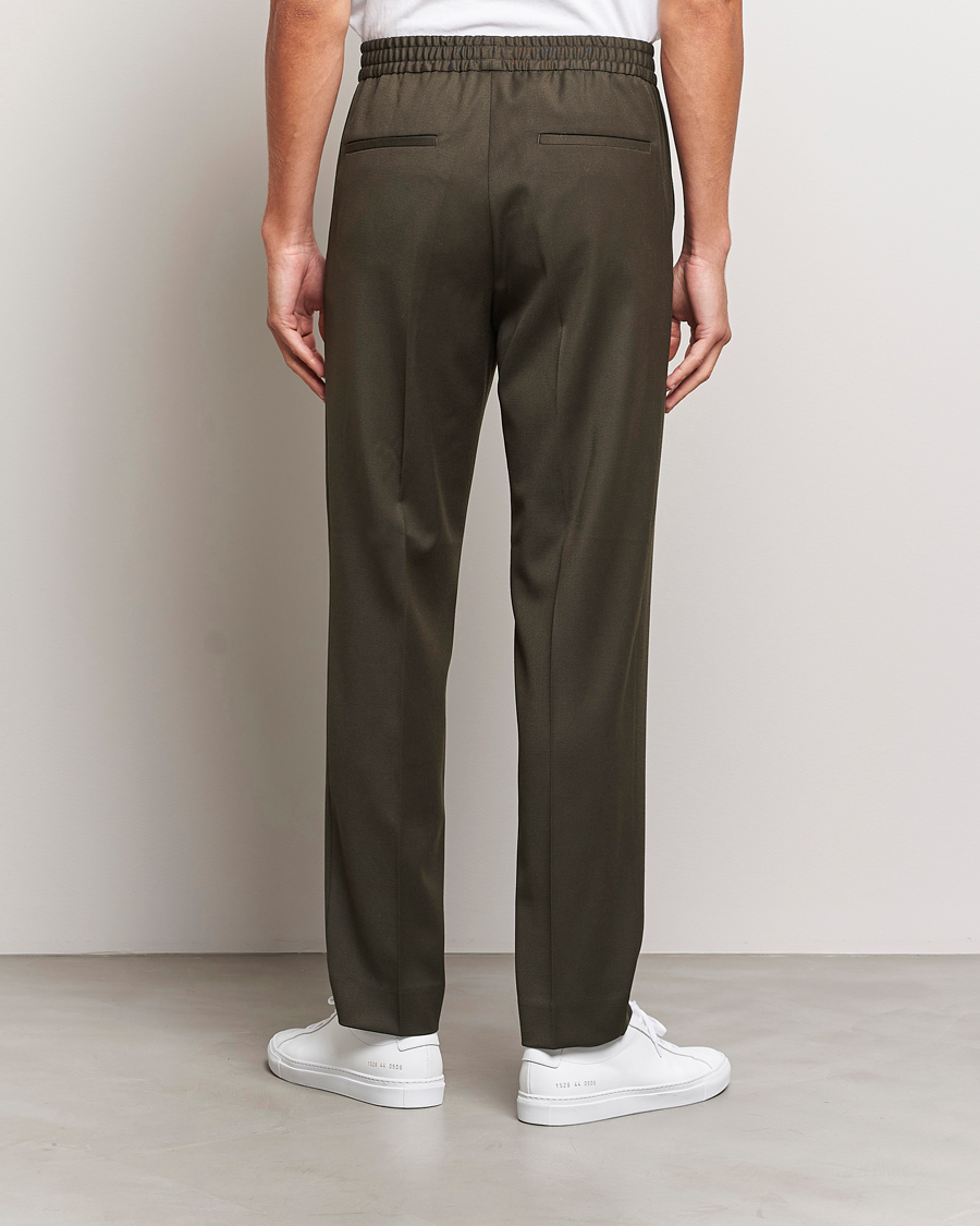 Heren | Broeken | Filippa K | Relaxed Terry Wool Trousers Dark Forest Green