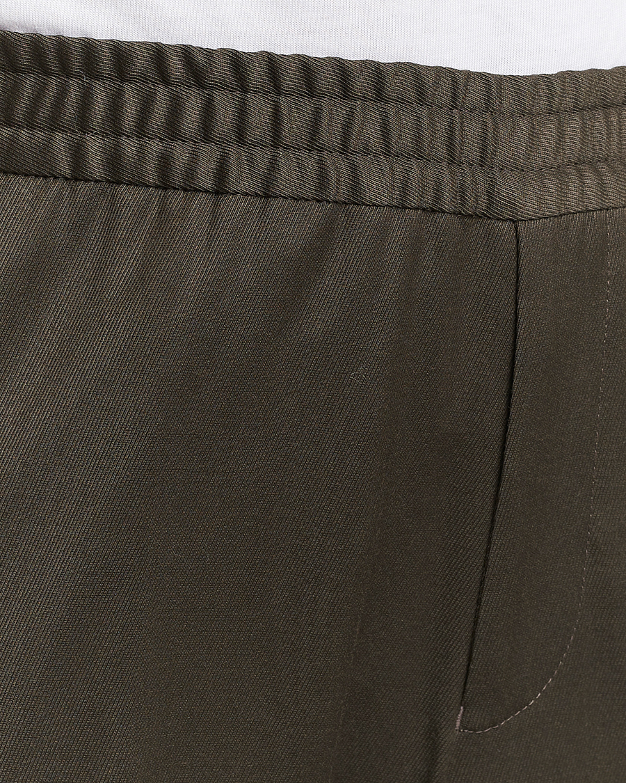 Heren | Broeken | Filippa K | Relaxed Terry Wool Trousers Dark Forest Green