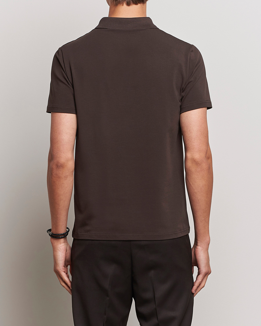Heren | Polo's | Filippa K | Soft Lycra Polo T-Shirt Dark Chocolate