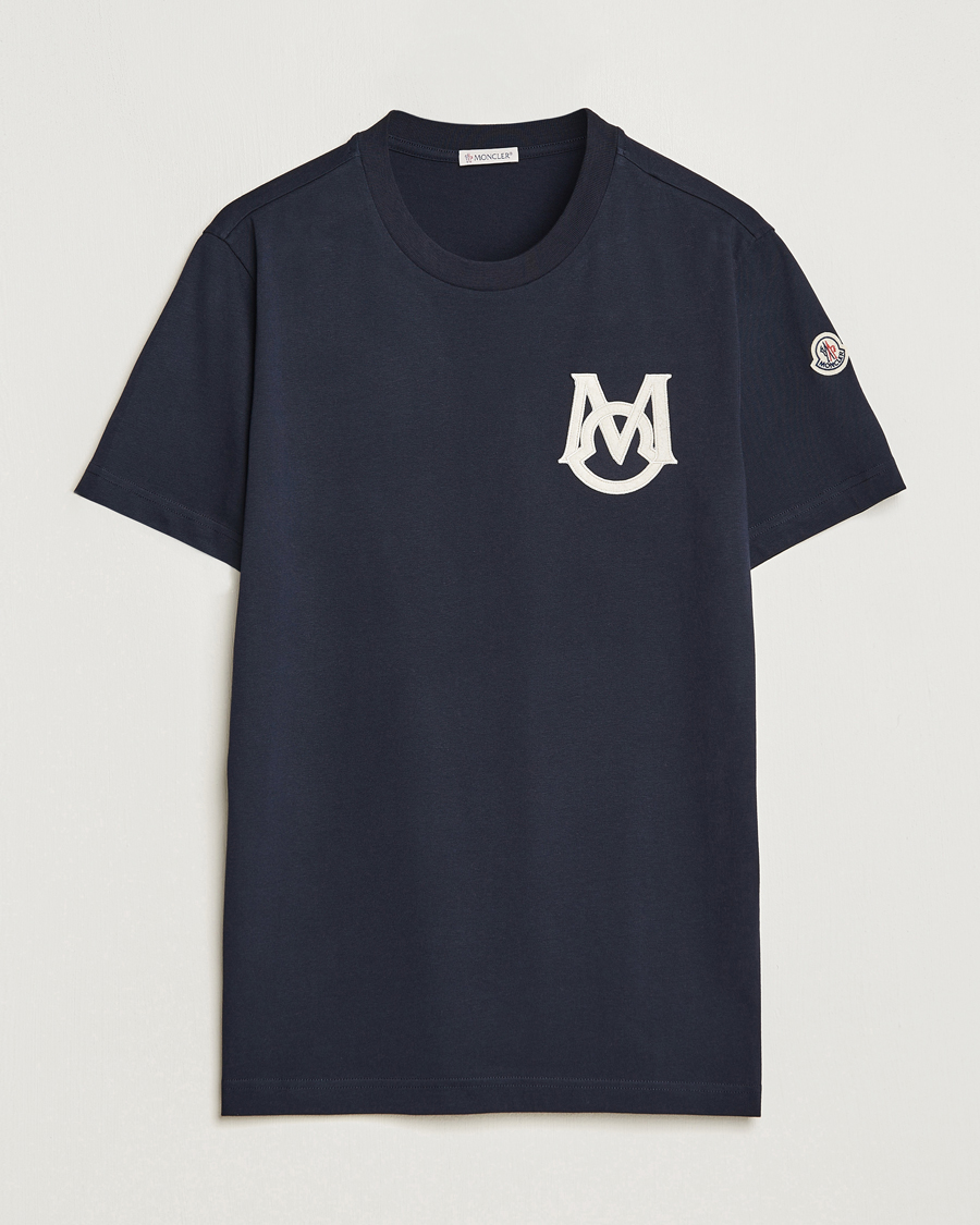 Heren | T-shirts | Moncler | Embossed Logo T-Shirt Navy