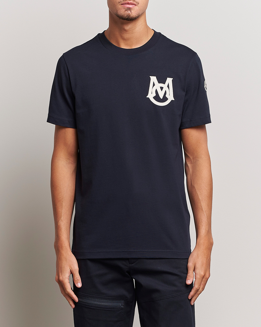 Heren | T-shirts | Moncler | Embossed Logo T-Shirt Navy