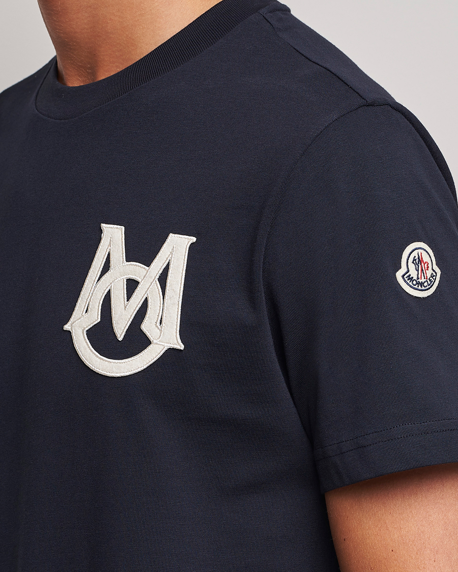 Heren | T-shirts | Moncler | Embossed Logo T-Shirt Navy