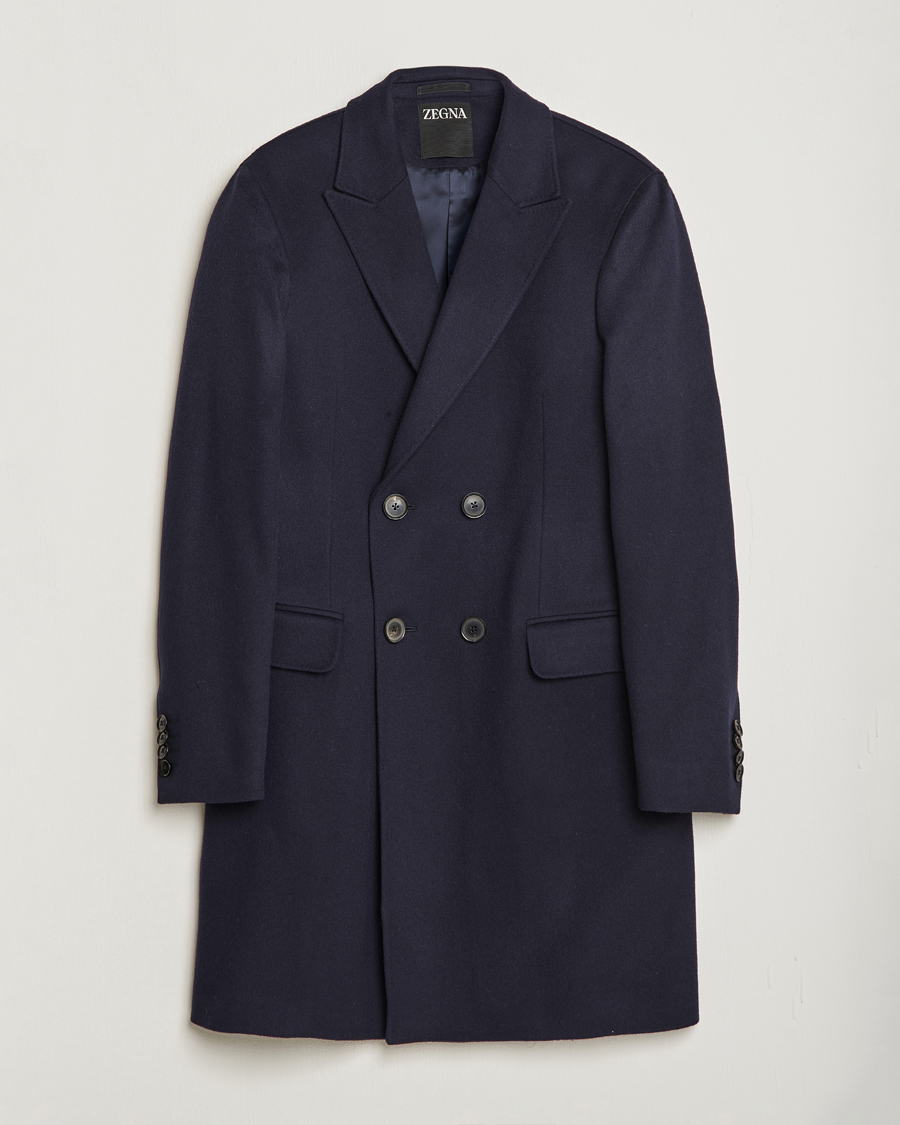 Heren | Jassen | Zegna | Wool/Cashmere Double Breasted Coat Navy