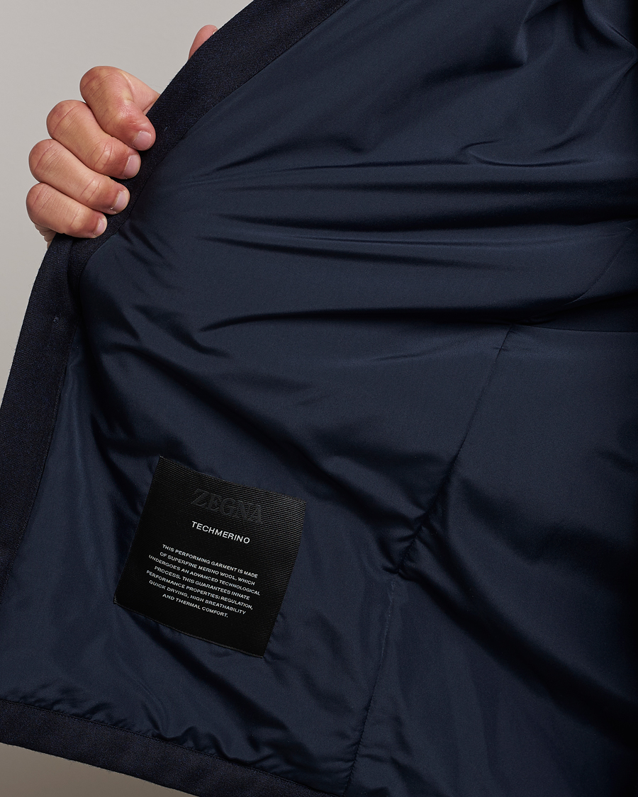 Heren | Jassen | Zegna | Techmerino Flannel Shirt Jacket Navy