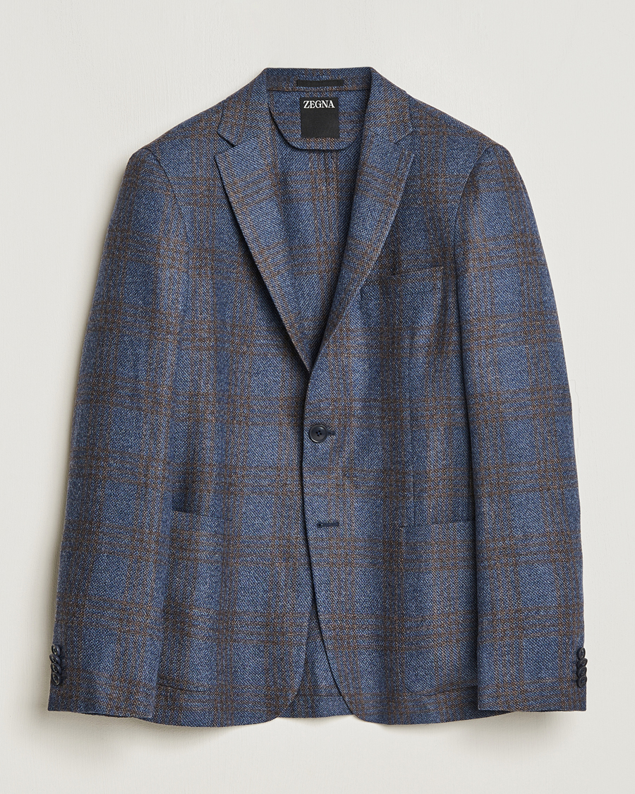 Heren | Blazers | Zegna | Unconstructed Check Wool Blazer Navy