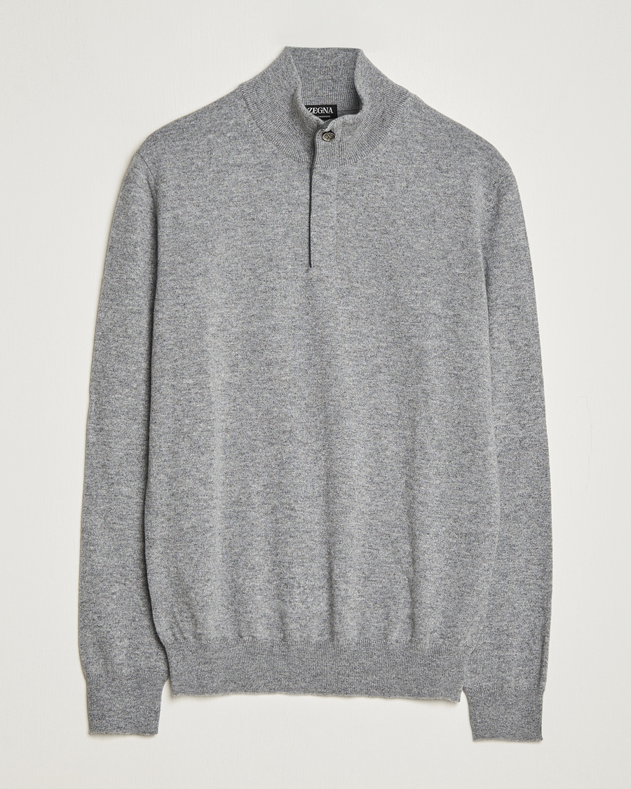 Heren | Truien | Zegna | Oasi Cashmere Half Zip Grey Melange