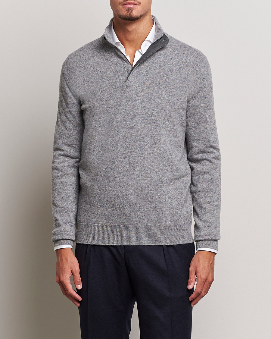 Heren | Truien | Zegna | Oasi Cashmere Half Zip Grey Melange