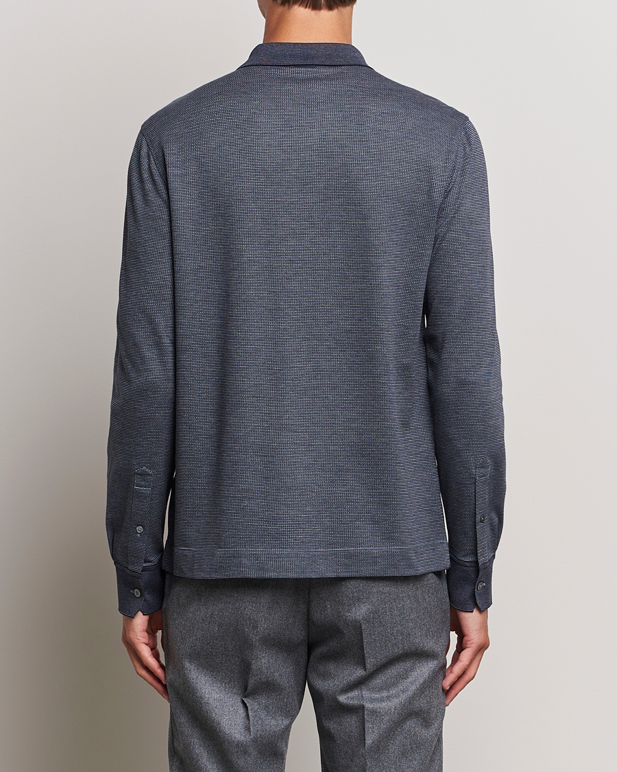 Heren | Truien | Zegna | Cotton/Silk Long Sleeve Polo Dark Blue