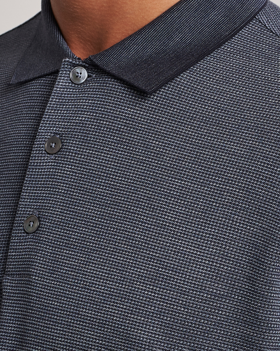 Heren | Truien | Zegna | Cotton/Silk Long Sleeve Polo Dark Blue