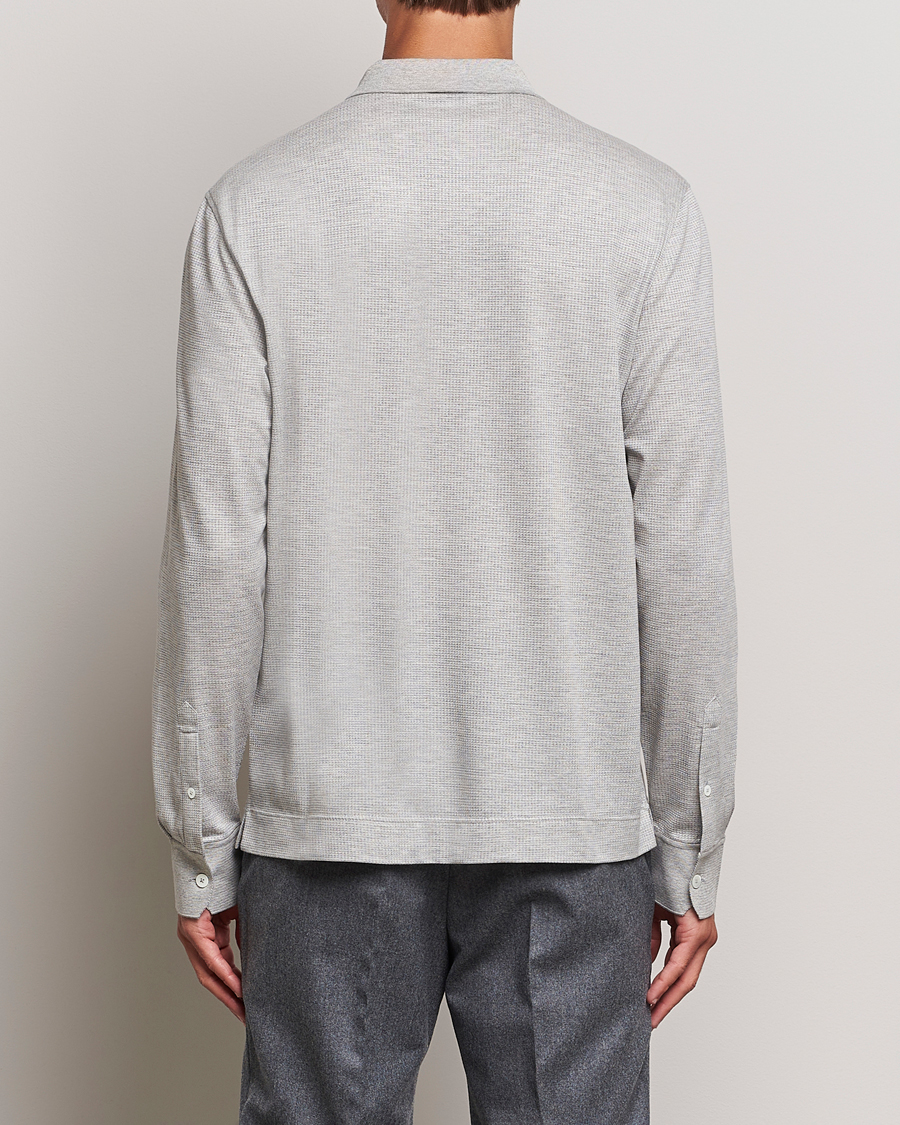Heren | Truien | Zegna | Cotton/Silk Long Sleeve Polo Light Grey
