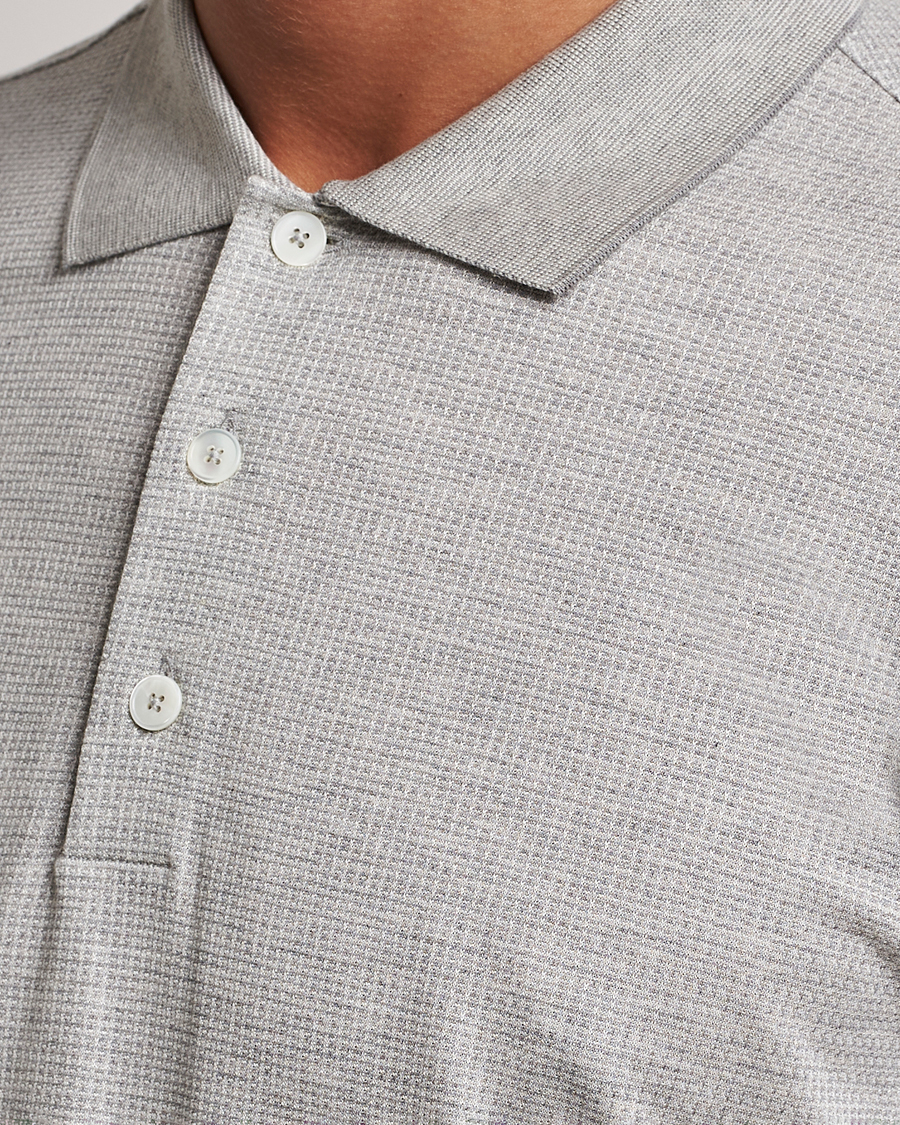 Heren | Truien | Zegna | Cotton/Silk Long Sleeve Polo Light Grey