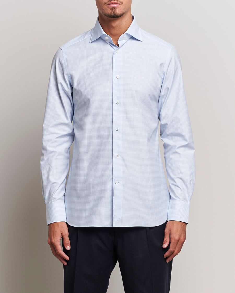 Heren | Zegna | Zegna | Slim Fit Check Dress Shirt Light Blue