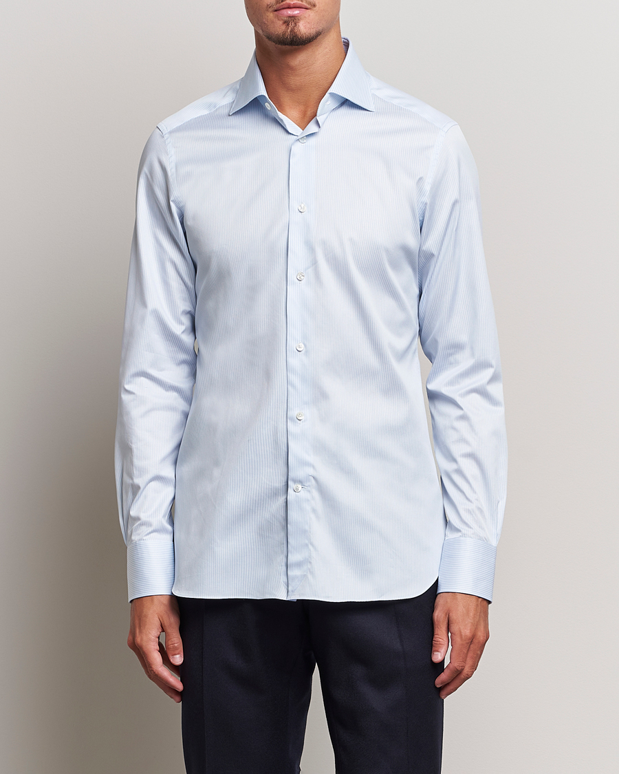 Heren | Zegna | Zegna | Slim Fit Striped Dress Shirt Light Blue