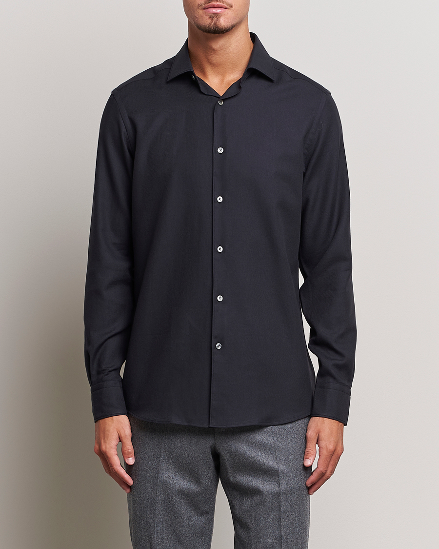 Heren | Zegna | Zegna | Cotton/Cashmere Casual Shirt Navy