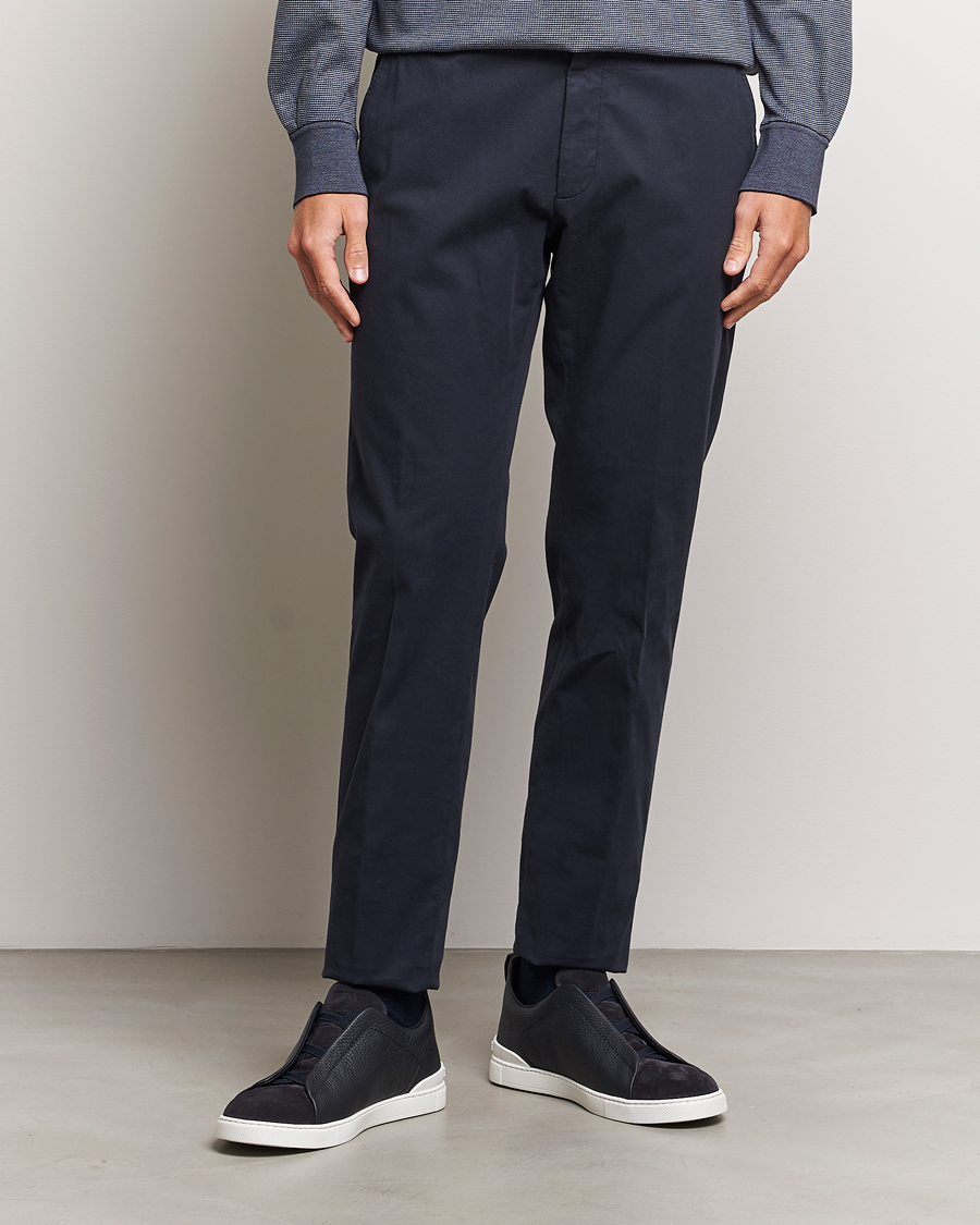 Heren | Italian Department | Zegna | Soft Cotton Chinos Navy