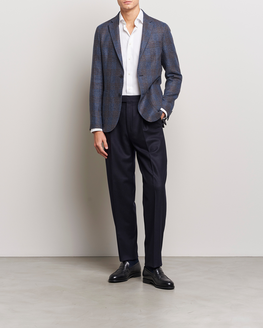 Heren | Broeken | Zegna | Pleated Flannel Trousers Navy