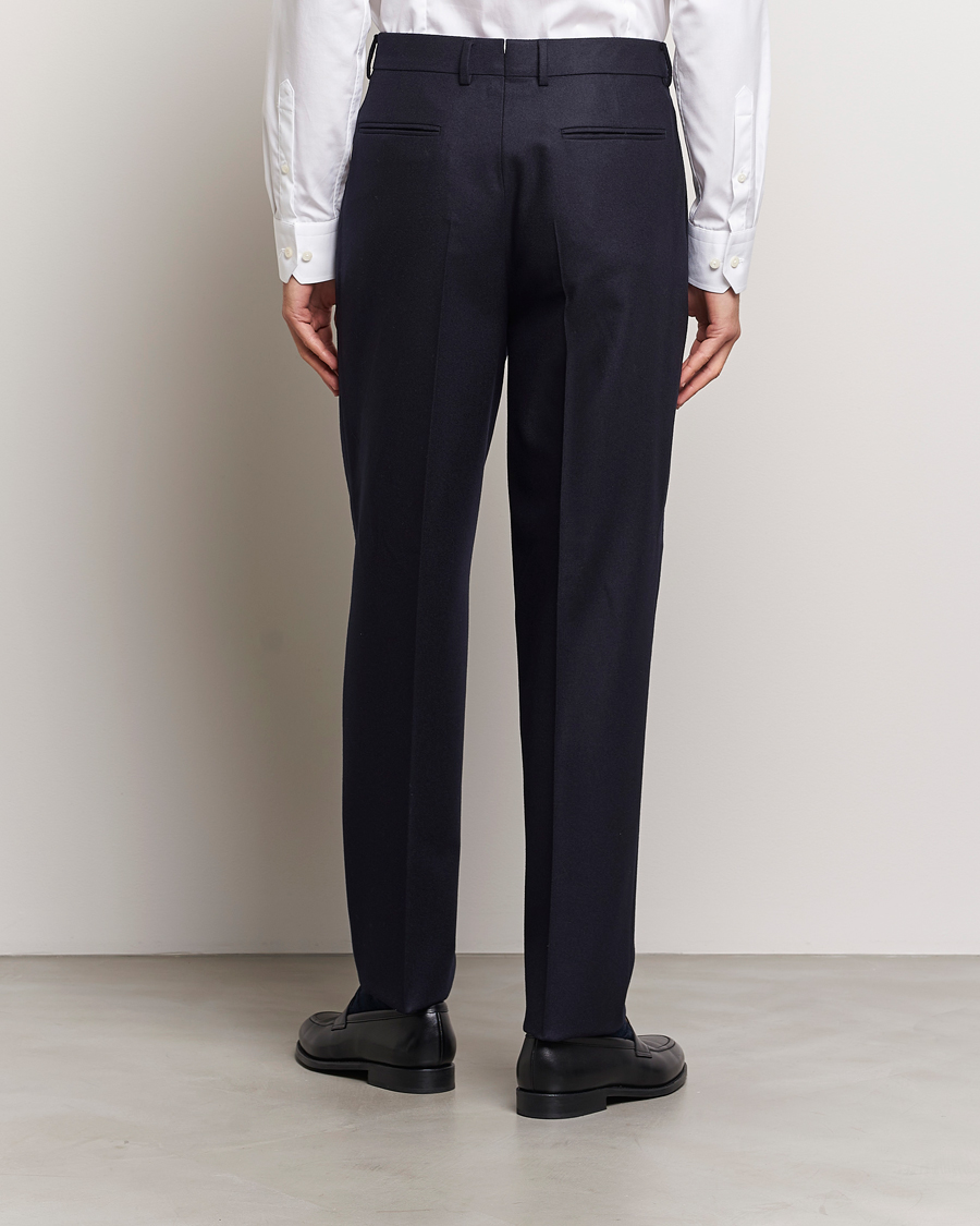Heren | Broeken | Zegna | Pleated Flannel Trousers Navy