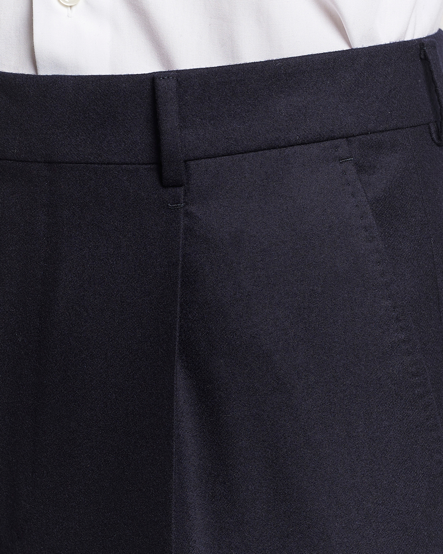 Heren | Broeken | Zegna | Pleated Flannel Trousers Navy